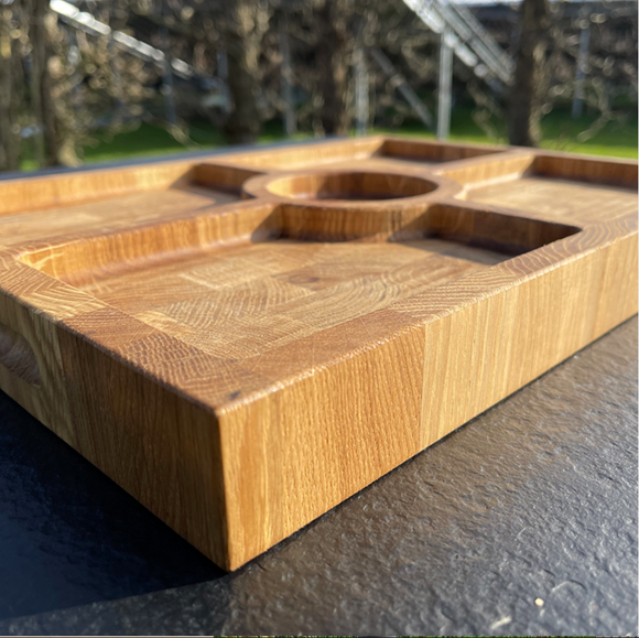 BESTCHARCOAL® Oak Wooden Cutting/Serving Board 40x30x4 cm