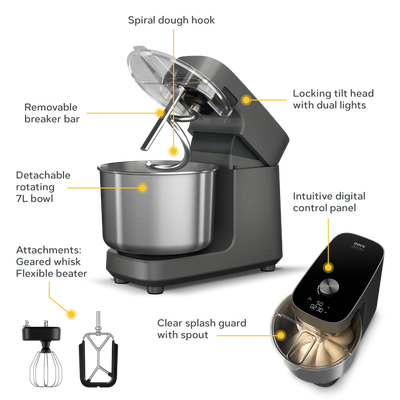 Ooni® Halo Pro Spiral Mixer - Charcoal Grey - 0