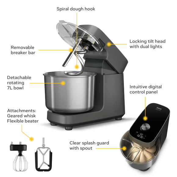 Ooni® Halo Pro Spiral Mixer - Charcoal Grey