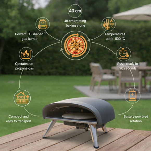 Tentazione AIR Gas Pizza Oven with 16" Rotating Stone