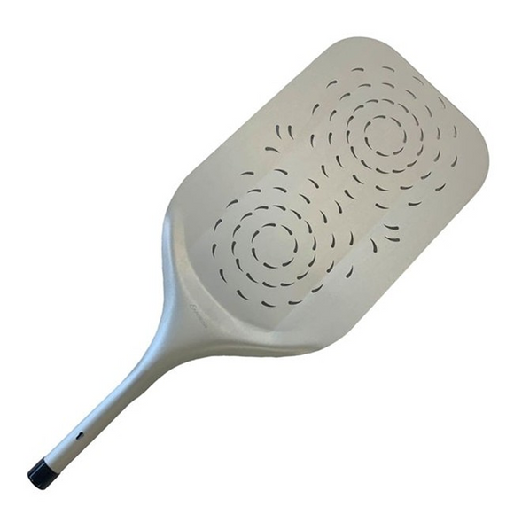 Essenza Long Aluminum Perforated Pizza Peel - "Pizza al metro"