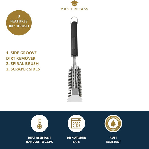 MasterClass BBQ Triple-Row SS Grill Brush