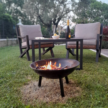 Black Steel Fire Bowl - 0